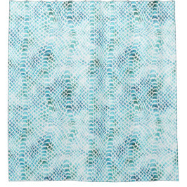 Aqua Aquamarin Snake Print Duschvorhang