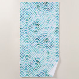 Aqua Aquamarin Snake Print Strandtuch