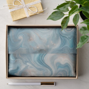 Aqua Aquamarin Türkis Blau Weißer Silbermarmor Seidenpapier