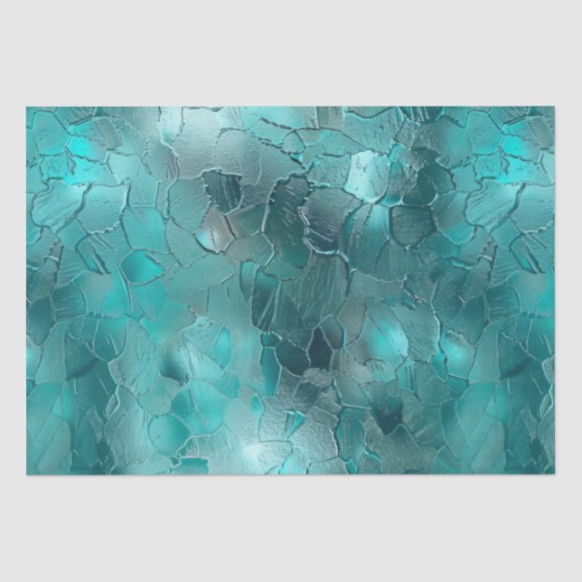Aqua Aquamarin Türkis Glam Seidenpapier (Vorderseite)