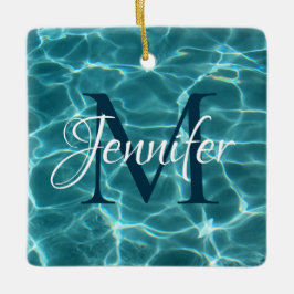Aqua Aquamarin und White Swimming Pool Foto Monogr Keramikornament