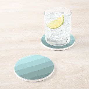 Aqua Aquamarine Abstrakte Streifen Untersetzer