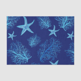 Aqua-aquamarine Seesterne Seidenpapier