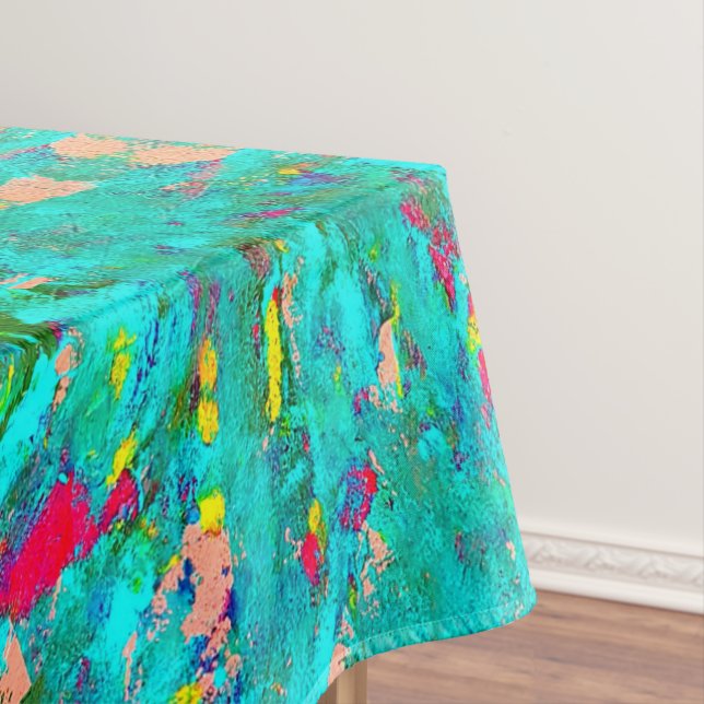 Aqua aquamarine Tiefsee abstrakte Malerei  Tischdecke (Beispiel)