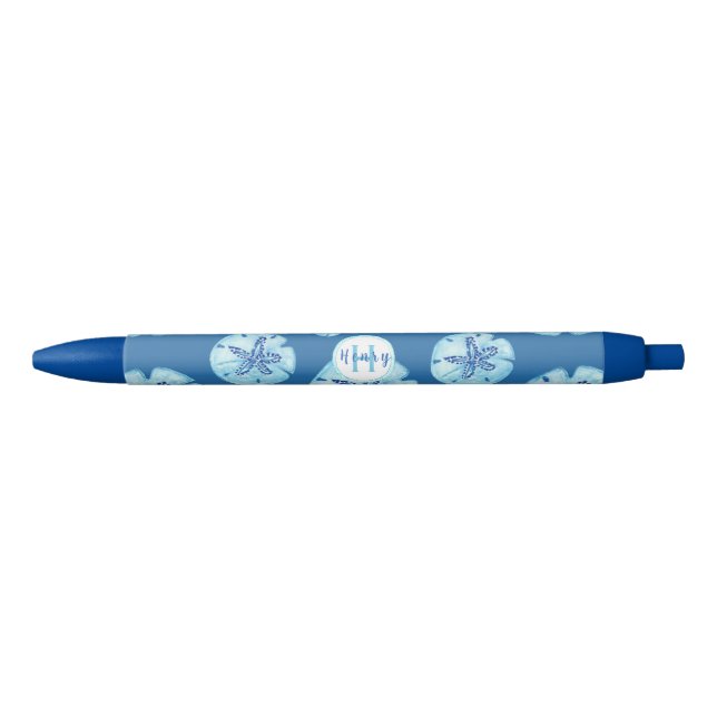 Aqua-aquamariner Sand Dollar Aquarell Kugelschreiber (Vorderseite)