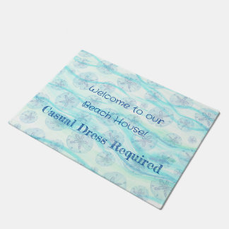 Aqua-aquamariner Sand-Dollar-Welle Wasserfarbe-spe Fußmatte