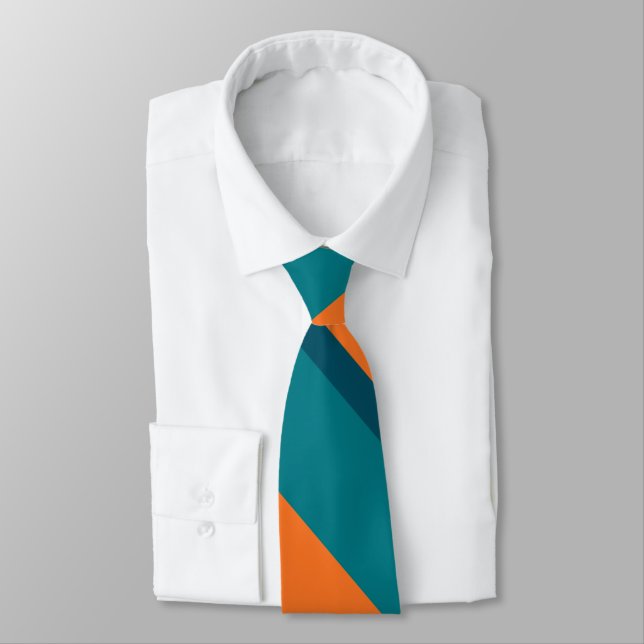 Aqua-aquamariner und orange breiter krawatte (Gebunden)