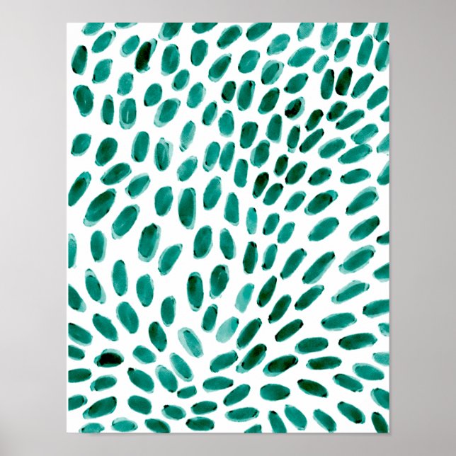 Aqua Aquamarines Abstraktes Muster Trendy Poster (Vorne)