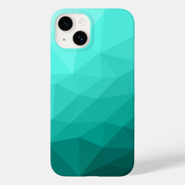 Aqua aquamarines geometrisches Omermuster Case-Mate iPhone 14 Hülle (Rückseite)