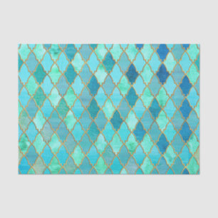 Aqua-aquamarines tadelloses Goldorientalisches Seidenpapier