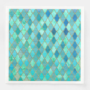 Aqua-aquamarines tadelloses Goldorientalisches Serviette