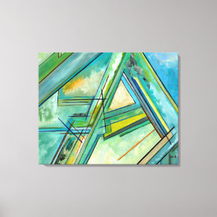 Aqua Art Moderne Imprimantes en toile colorée Abst