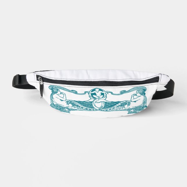 Aqua Art Nouveau Mermaids Bauchtasche (Vorderseite)