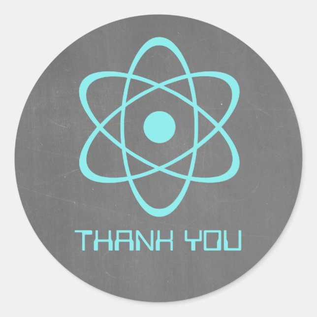 Aqua Atomic Chalkboard Danke Stickers (Vorderseite)