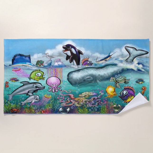 Aqua Babies Beach Handtuch (Vorderseite)