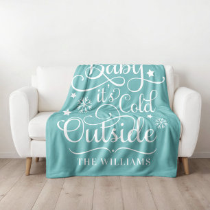 Aqua Baby It's Cold Outside Familienname Fleecedecke