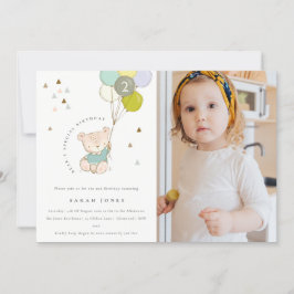 Aqua Bären Ballon Foto jedes Alters Geburtstag Ein Dankeskarte