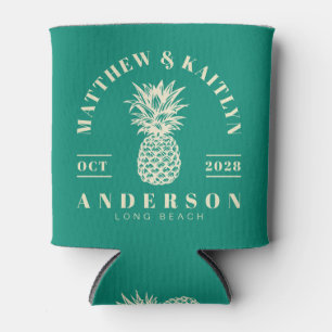 Aqua Beach Breeze Tropischer Ananas Hochzeitskamm Dosenkühler