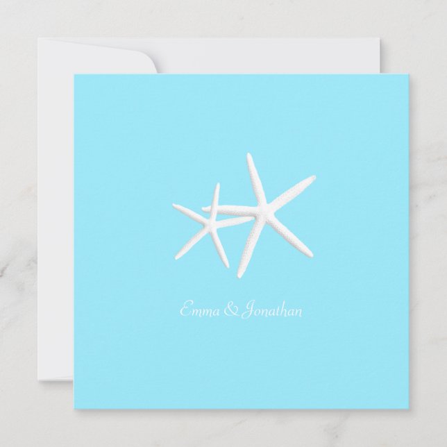 Aqua Beach Hochzeitseinladungen im Stil von Starfi Einladung (Vorderseite)