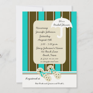 Aqua Beach Thème Nuptiale Douche Invitation