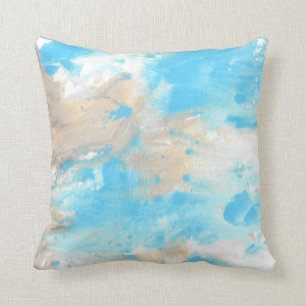Aqua Beige Abstrakt Kissen