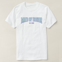 Aqua + Beige Streifen Navy MAID OF HONOR T-Shirt