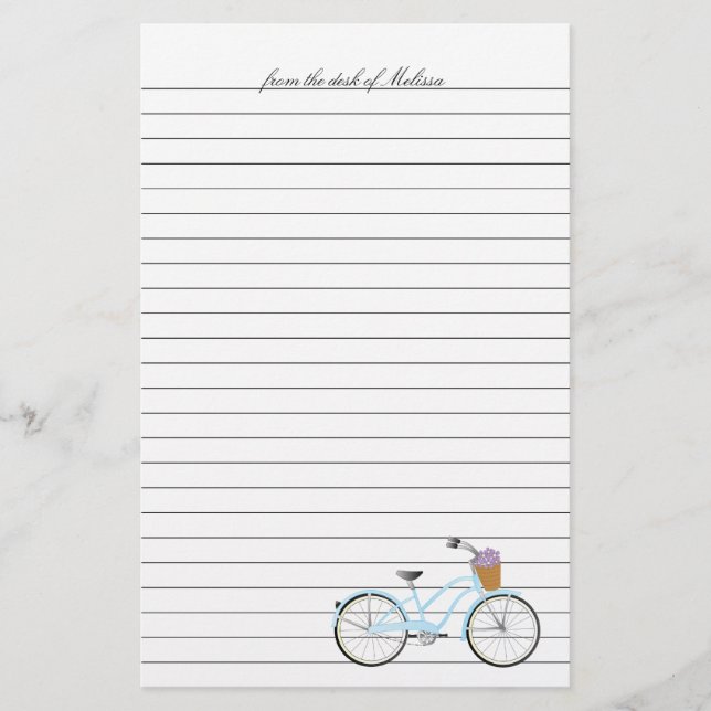 Aqua Bicycle Briefpapier (Vorderseite)