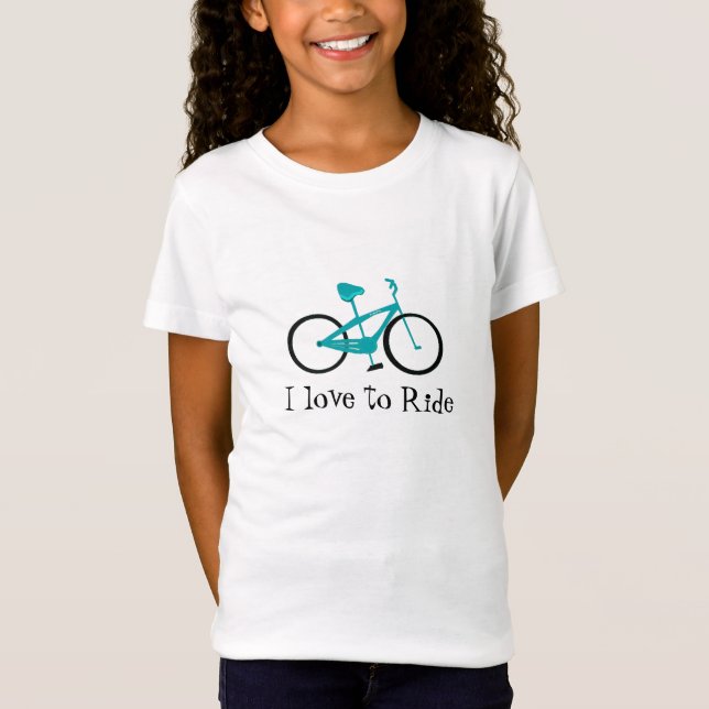 Aqua Bicycle mit Sprichwort T-Shirt (Vorderseite)