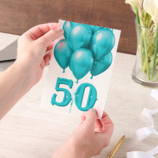 Aqua Birthday Balloons Age Overlay