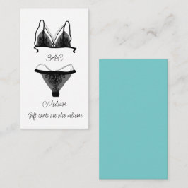 Aqua Black Lingerie Size Oh la la Brautparty Begleitkarte