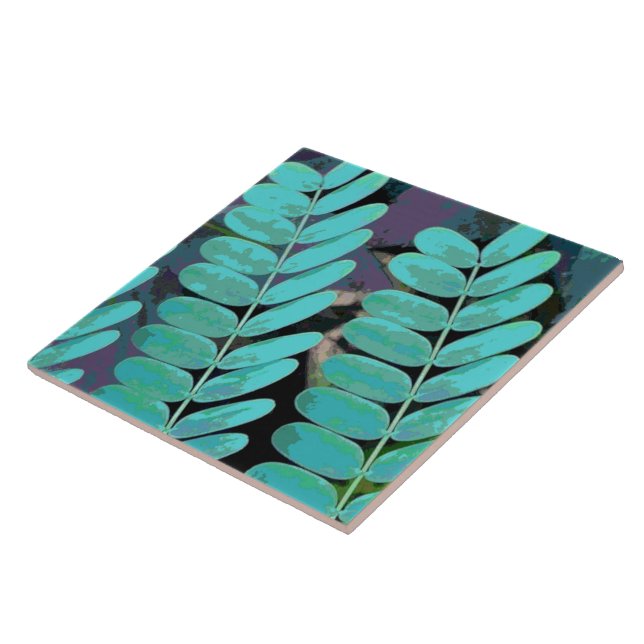 Aqua-Blätter Fliese (Seite)