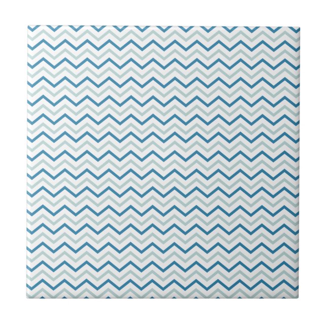 Aqua Blau Chevron Muster Fliese (Vorderseite)