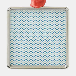 Aqua Blau Chevron Muster Ornament Aus Metall