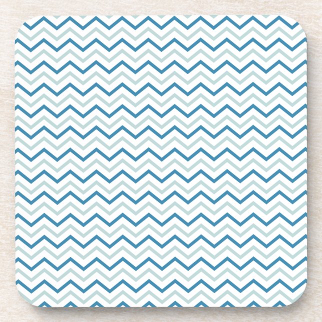 Aqua Blau Chevron Muster Untersetzer (Vorderseite)