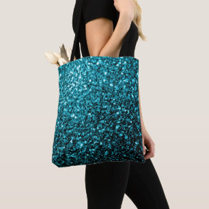 Aqua Blau glänzender falscher Glitter funkelt Tasche