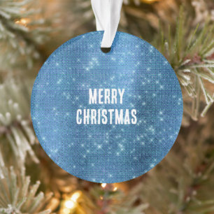 Aqua-Blau-Glitzer-Weihnachten Ornament