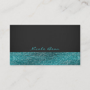 Aqua Blau & Grau Moderne Glamour Pailletten Elegan Visitenkarte