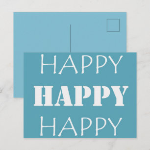 Aqua Blau Happy Happy Postkarte