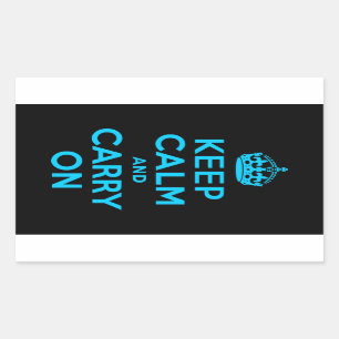 Aqua Blau Keep Calm und Mach Weiter Rechteckiger Aufkleber