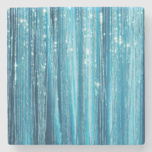 Aqua Blau Lila Glitzer Streifen Steinuntersetzer