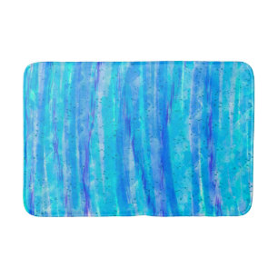 Aqua Blau, Lila und Aquamarine Küstendekoration Badematte