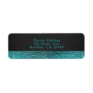 Aqua Blau Moderne Glamour Pailletten Party Einladu