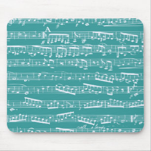 Aqua-Blau-Musiknoten Mousepad