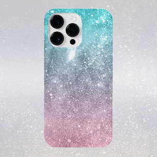Aqua blau Rosa Ombre Meer Galaxie abstrakt iPhone 16 Pro Max Hülle