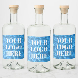 Aqua Blau Schwimmbad Foto für Ihr Logo Alkoholflaschenetikett