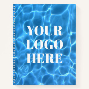 Aqua-Blau-Schwimmbad-Foto für Ihr Logo Notizbuch