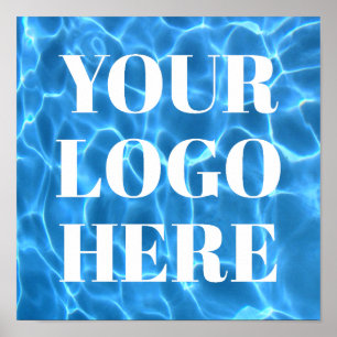 Aqua Blau Schwimmbad Foto für Ihr Logo Poster