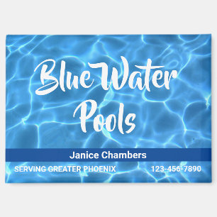 Aqua-Blau-Schwimmbad-Reinigungsdienst Magnet