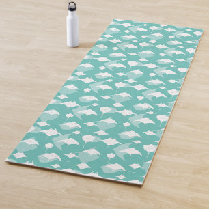 Aqua Blau Stingray Manta Rochen Ozean Thema Yogamatte