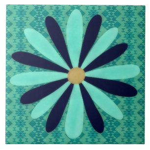 Aqua Blau Südwestamerikanische Blumenkunst Dekorat Fliese